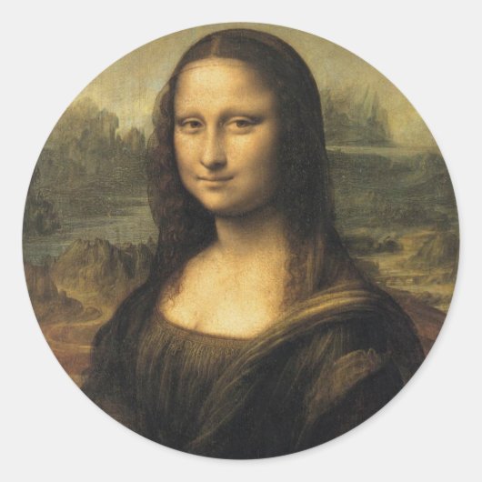 Mona Lisa Runder Aufkleber (Vorderseite)