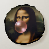 Mona Lisa Rundes Kissen (Rückseite)