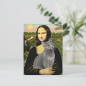 Mona Lisa - Russische Blaue Katze Postkarte (Stehend Vorderseite)