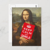 Mona Lisa sagt, Behalten Ruhe und Lächeln Postkarte (Vorne/Hinten)