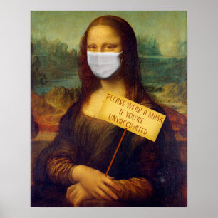 Mona Lisa sagt: Trage bitte eine Maske Poster