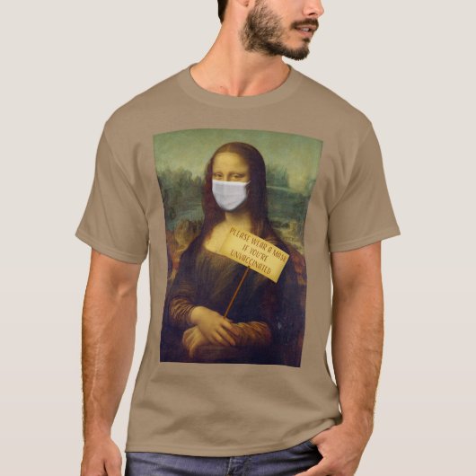 Mona Lisa sagt: Tragen Sie bitte einen Maskenbildn T-Shirt (Vorderseite)