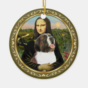 Mona Lisa Saint Bernard Keramikornament