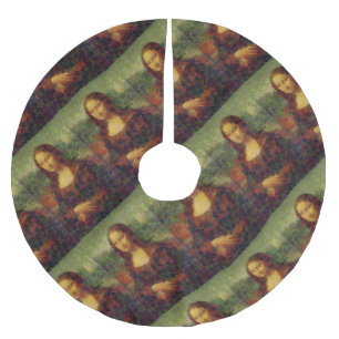 Mona Lisa Salat Feine Kunst Veganer Scherz Polyester Weihnachtsbaumdecke