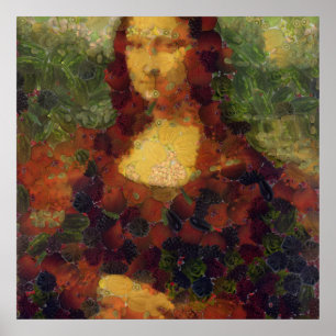 Mona Lisa Salat Feine Kunst Veganer Scherz Poster