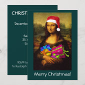 Mona Lisa Santa Claus Einladung (Vorne/Hinten)