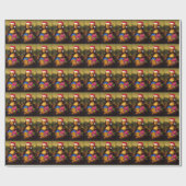 Mona Lisa Santa Claus Geschenkpapier (Flach)
