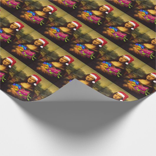 Mona Lisa Santa Claus Geschenkpapier (Ecke)