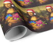 Mona Lisa Santa Claus Geschenkpapier (Rolleneckpunkt)