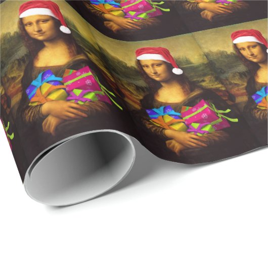 Mona Lisa Santa Claus Geschenkpapier (Rolleneckpunkt)