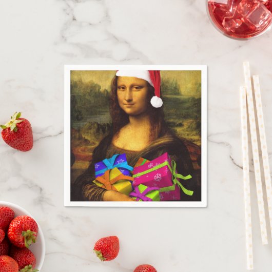 Mona Lisa Santa Claus Serviette (Beispiel)