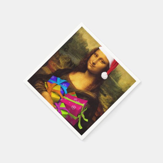Mona Lisa Santa Claus Serviette (Ecke)
