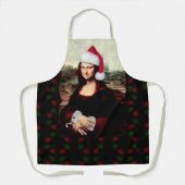 Mona Lisa Santa Hat Christmas Schürze (Vorderseite)