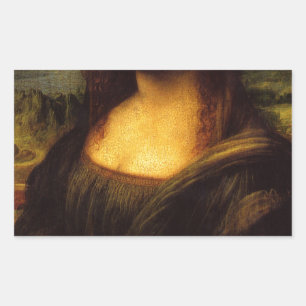 Mona Lisa Schnurrbart Rechteckiger Aufkleber