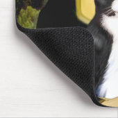 Mona Lisa - Schwarz-Weiß-Katze Mousepad (Ecke)