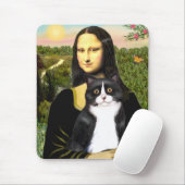 Mona Lisa - Schwarz-Weiß-Katze Mousepad (Mit Mouse)
