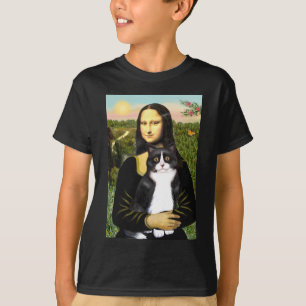 Mona Lisa - Schwarz-Weiß-Katze T-Shirt