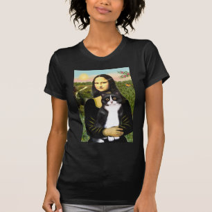Mona Lisa - Schwarz-Weiß-Katze T-Shirt