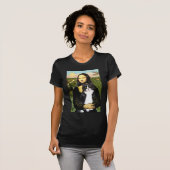 Mona Lisa - Schwarz-Weiß-Katze T-Shirt (Vorne ganz)