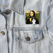 Mona Lisa - schwarz-weiße Katze Button (Beispiel)