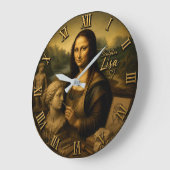 Mona Lisa Sculptor Große Wanduhr (Winkel)
