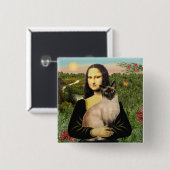 Mona Lisa - Seal Point Siamese Katze Button (Vorne & Hinten)
