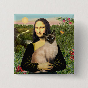 Mona Lisa - Seal Point Siamese Katze Button