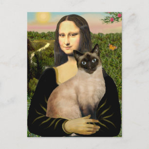 Mona Lisa - Seal Point Siamese Katze Postkarte