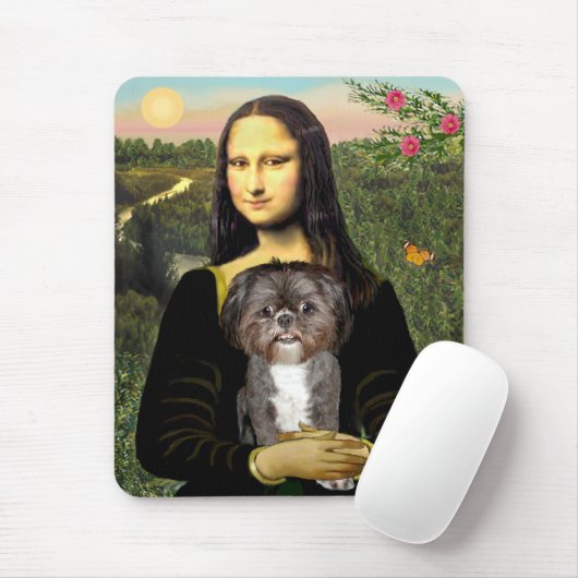 Mona Lisa - Shih Tzu (M) Mousepad (Mit Mouse)