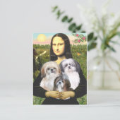 Mona Lisa - Shih Tzus (drei) Postkarte (Stehend Vorderseite)