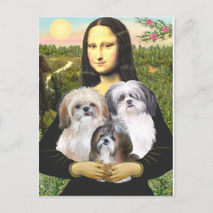 Mona Lisa - Shih Tzus (drei) Postkarte