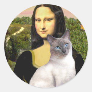 Mona Lisa - Siamese 24 (Blaupunkt) Runder Aufkleber