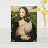 Mona Lisa - Siegel Point Siamese cat Karte (Gelbe Blume)