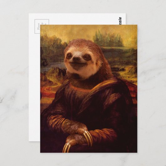 Mona Lisa Sloth Postkarte (Vorne/Hinten)