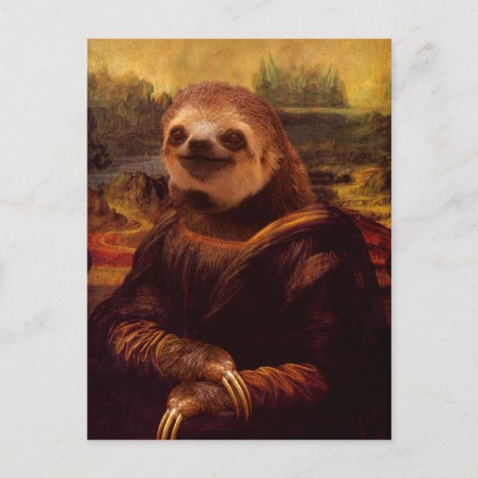 Mona Lisa Sloth Postkarte (Vorderseite)