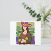 Mona Lisa Sombrero Postkarte (Stehend Vorderseite)