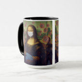 Mona Lisa spielt im Safe um Coronavirus, ZFBP Tasse (Vorderseite Links)