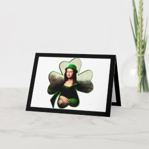 Mona Lisa St. Patrick's Day Clover Karte