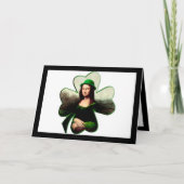Mona Lisa St. Patrick's Day Clover Karte (Vorderseite)