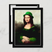 Mona Lisa St. Patrick's Day Clover Postkarte (Vorne/Hinten)