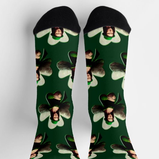 Mona Lisa St. Patrick's Day Clover Socken (Oben)