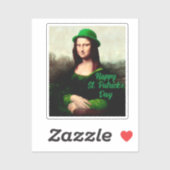 Mona Lisa St. Patrick's Day Kleeblatt Aufkleber (Blatt)