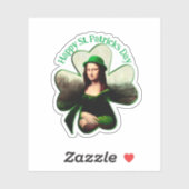 Mona Lisa St. Patrick's Day Kleeblatt Aufkleber (Blatt)