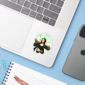 Mona Lisa St. Patrick's Day Kleeblatt Aufkleber (Laptop mit iPhone)
