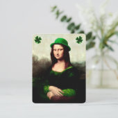 Mona Lisa St. Patrick's Day Kleeblatt Einladung (Stehend Vorderseite)