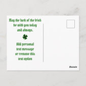 Mona Lisa St. Patrick's Day Kleeblatt Postkarte (Rückseite)