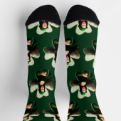 Mona Lisa St. Patrick's Day Kleeblatt Socken (Oben)