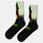 Mona Lisa St. Patrick's Day Kleeblatt Socken (Linkes Detail)