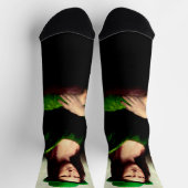 Mona Lisa St. Patrick's Day Kleeblatt Socken (Oben)