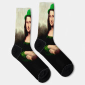 Mona Lisa St. Patrick's Day Kleeblatt Socken (Rechts)